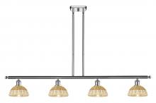 Innovations Lighting 516-4I-PC-NBD2-75-NAT - Bristol Natural II - 4 Light - 48 inch - Polished Chrome - Stem Hung - Island Light