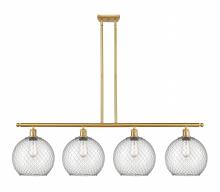 Innovations Lighting 516-4I-SG-G122-10CSN - Farmhouse Chicken Wire - 4 Light - 48 inch - Satin Gold - Stem hung - Island Light