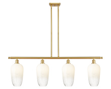 Innovations Lighting 516-4I-SG-G484-7OP - Brookhaven Flute - 4 Light - 48 inch - Satin Gold - Stem Hung - Island Light