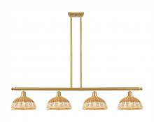 Innovations Lighting 516-4I-SG-NBD2-9-NAT - Bristol Natural II - 4 Light - 48 inch - Satin Gold - Stem Hung - Island Light