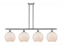 Innovations Lighting 516-4I-SN-G121-10CSN - Farmhouse Chicken Wire - 4 Light - 48 inch - Brushed Satin Nickel - Stem hung - Island Light