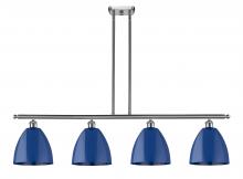 Innovations Lighting 516-4I-SN-MBD-9-BL - Plymouth - 4 Light - 48 inch - Brushed Satin Nickel - Stem hung - Island Light