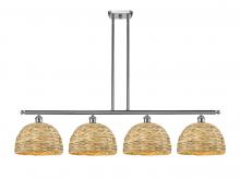 Innovations Lighting 516-4I-SN-RBD-12-NAT - Woven Rattan - 4 Light - 50 inch - Satin Nickel - Multi Pendant