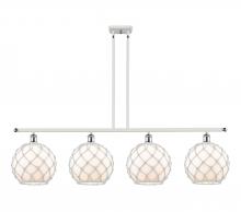 Innovations Lighting 516-4I-WPC-G121-10RW - Farmhouse Rope - 4 Light - 48 inch - White Polished Chrome - Stem hung - Island Light