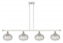 Innovations Lighting 516-4I-WPC-G555-8CL - Ithaca - 4 Light - 48 inch - White Polished Chrome - Stem hung - Island Light