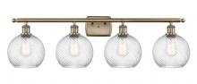 Innovations Lighting 516-4W-AB-G1214-8 - Twisted Swirl 4 Light Bath Vanity Light part of the Ballston Collection