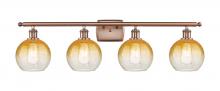 Innovations Lighting 516-4W-AC-G483-8AM - Brookhaven Globe - 4 Light - 38 inch - Antique Copper - Bath Vanity Light