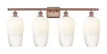 Innovations Lighting 516-4W-AC-G484-7OP - Brookhaven Flute - 4 Light - 37 inch - Antique Copper - Bath Vanity Light
