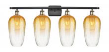 Innovations Lighting 516-4W-BAB-G484-7AM - Brookhaven Flute - 4 Light - 37 inch - Black Antique Brass - Bath Vanity Light