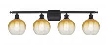 Innovations Lighting 516-4W-BK-G483-8AM - Brookhaven Globe - 4 Light - 38 inch - Matte Black - Bath Vanity Light