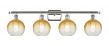 Innovations Lighting 516-4W-PN-G483-8AM - Brookhaven Globe - 4 Light - 38 inch - Polished Nickel - Bath Vanity Light