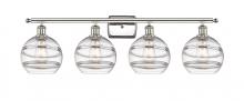 Innovations Lighting 516-4W-PN-G556-8CL - Rochester - 4 Light - 38 inch - Polished Nickel - Bath Vanity Light