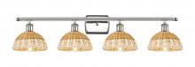 Innovations Lighting 516-4W-PN-NBD2-75-NAT - Bristol Natural II - 4 Light - 38 inch - Polished Nickel - Bath Vanity Light