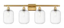 Innovations Lighting 516-4W-SG-G460-7CL - Preston Cylinder - 4 Light - 37 inch - Satin Gold - Bath Vanity Light