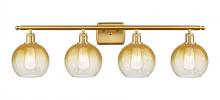 Innovations Lighting 516-4W-SG-G483-8AM - Brookhaven Globe - 4 Light - 38 inch - Satin Gold - Bath Vanity Light