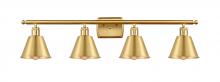 Innovations Lighting 516-4W-SG-M8 - Smithfield - 4 Light - 37 inch - Satin Gold - Bath Vanity Light
