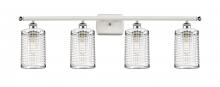 Innovations Lighting 516-4W-WPC-M18-PC - Nestbrook - 4 Light - 35 inch - White Polished Chrome - Bath Vanity Light
