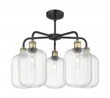 Innovations Lighting 516-5CR-BAB-G460-7CL - Preston Cylinder - 5 Light - 25 inch - Black Antique Brass - Stem hung - Chandelier