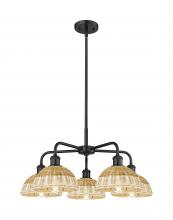 Innovations Lighting 516-5CR-BK-NBD2-75-NAT - Bristol Natural II - 5 Light - 26 inch - Matte Black - Stem hung - Chandelier