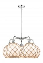 Innovations Lighting 516-5CR-PC-G121-10RB - Farmhouse Rope - 5 Light - 29 inch - Polished Chrome - Stem hung - Chandelier