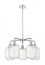 Innovations Lighting 516-5CR-PC-G460-7CL - Preston Cylinder - 5 Light - 25 inch - Polished Chrome - Stem hung - Chandelier