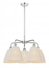 Innovations Lighting 516-5CR-PC-NBD-9-NAT - Bristol Natural - 5 Light - 28 inch - Polished Chrome - Stem hung - Chandelier