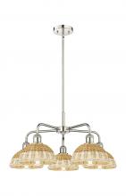 Innovations Lighting 516-5CR-PN-NBD2-75-NAT - Bristol Natural II - 5 Light - 26 inch - Polished Nickel - Stem hung - Chandelier