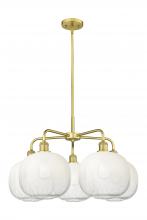 Innovations Lighting 516-5CR-SG-G481-10OP - Brookhaven Sphere - 5 Light - 29 inch - Satin Gold - Stem hung - Chandelier