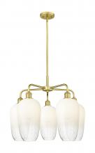 Innovations Lighting 516-5CR-SG-G484-7OP - Brookhaven Flute - 5 Light - 26 inch - Satin Gold - Stem hung - Chandelier