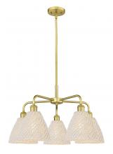 Innovations Lighting 516-5CR-SG-NBD-75-NAT - Bristol Natural - 5 Light - 26 inch - Satin Gold - Stem hung - Chandelier