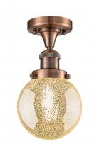 Innovations Lighting 517-1CH-AC-G208-6 - Beacon - 1 Light - 6 inch - Antique Copper - Semi-Flush Mount