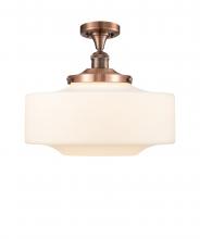 Innovations Lighting 517-1CH-AC-G691-16 - Bridgeton - 1 Light - 16 inch - Antique Copper - Semi-Flush Mount