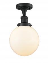 Innovations Lighting 517-1CH-BK-G201-8 - Beacon - 1 Light - 8 inch - Matte Black - Semi-Flush Mount