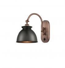 Innovations Lighting 518-1W-AC-M14-BK - Adirondack - 1 Light - 8 inch - Antique Copper - Adjustable Swing Arm
