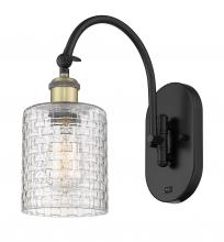 Innovations Lighting 518-1W-BAB-G112C-5CL - Cobbleskill - 1 Light - 5 inch - Black Antique Brass - Adjustable Swing Arm