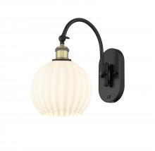 Innovations Lighting 518-1W-BAB-G1217-8WV - White Venetian - 1 Light - 8 inch - Black Antique Brass - Adjustable Swing Arm