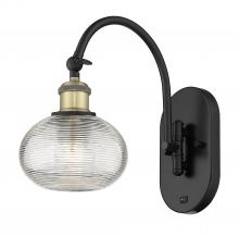 Innovations Lighting 518-1W-BAB-G555-6CL - Ithaca - 1 Light - 6 inch - Black Antique Brass - Adjustable Swing Arm
