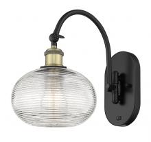 Innovations Lighting 518-1W-BAB-G555-8CL - Ithaca - 1 Light - 8 inch - Black Antique Brass - Adjustable Swing Arm