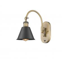 Innovations Lighting 518-1W-BB-M8-BK - Smithfield - 1 Light - 7 inch - Brushed Brass - Adjustable Swing Arm