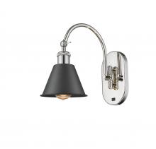 Innovations Lighting 518-1W-PN-M8-BK - Smithfield - 1 Light - 7 inch - Polished Nickel - Adjustable Swing Arm