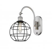 Innovations Lighting 518-1W-SN-CE-8-BK - Lake Placid - 1 Light - 8 inch - Brushed Satin Nickel - Adjustable Swing Arm