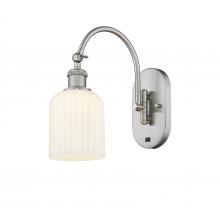 Innovations Lighting 518-1W-SN-G559-5GWH - Bridal Veil - 1 Light - 5 inch - Brushed Satin Nickel - Adjustable Swing Arm
