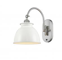 Innovations Lighting 518-1W-SN-M14-W - Adirondack - 1 Light - 8 inch - Brushed Satin Nickel - Adjustable Swing Arm