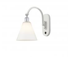 Innovations Lighting 518-1W-WPC-GBC-81 - Berkshire - 1 Light - 8 inch - White Polished Chrome - Adjustable Swing Arm