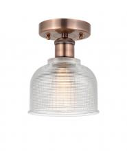 Innovations Lighting 616-1F-AC-G412 - Dayton - 1 Light - 6 inch - Antique Copper - Semi-Flush Mount