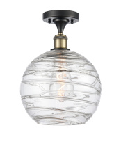 Innovations Lighting 616-1F-BAB-G1213-10CL - Athens Deco Swirl - 1 Light - 10 inch - Black Antique Brass - Semi-Flush Mount