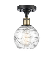Innovations Lighting 616-1F-BAB-G1213-6CL - Athens Deco Swirl - 1 Light - 6 inch - Black Antique Brass - Semi-Flush Mount