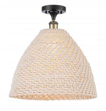 Innovations Lighting 616-1F-BAB-NBD-16-NAT - Bristol Natural - 1 Light - 6 inch - Black Antique Brass - Semi-Flush Mount