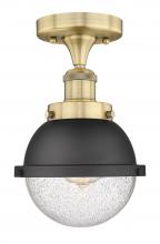 Innovations Lighting 616-1F-BB-HFS-64-BK - Edison - 1 Light - 7 inch - Brushed Brass - Semi-Flush Mount