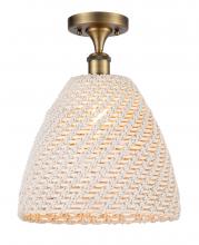 Innovations Lighting 616-1F-BB-NBD-12-NAT - Bristol Natural - 1 Light - 6 inch - Brushed Brass - Semi-Flush Mount